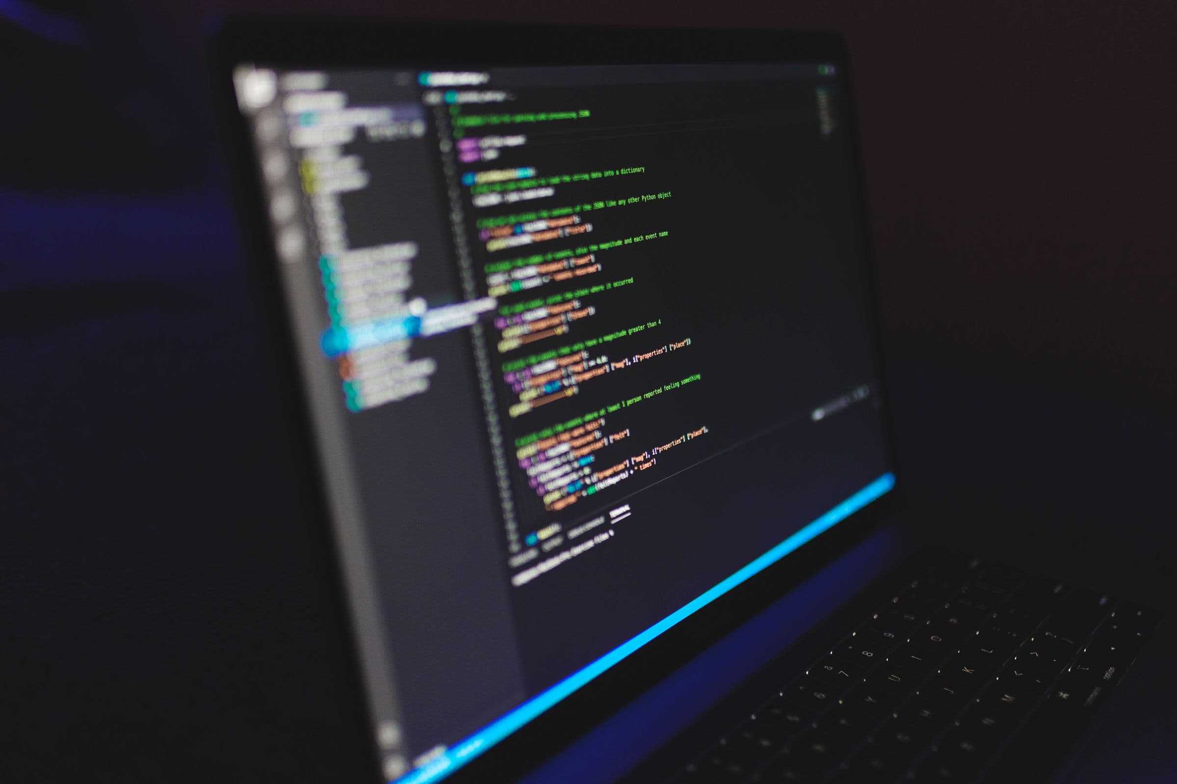 Code photographed on a computer screen.