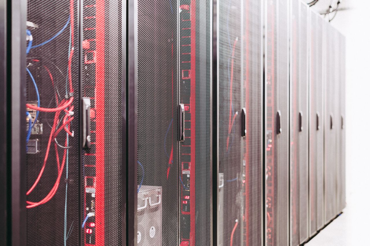 Computer servers in a data center.